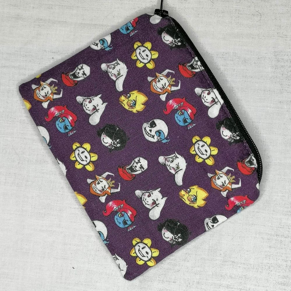 Zip Pouch Made With Undertale Inspired Fabric