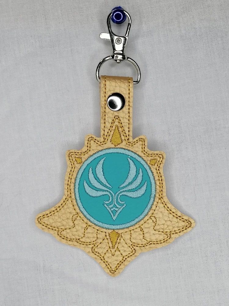 Genshin Impact Anemo Inspired Embroidered Keyring