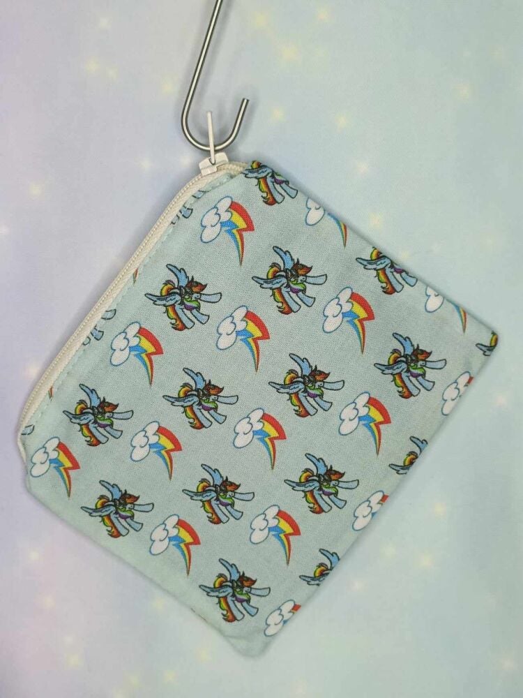 Zip Pouch Made With Rainbow Dash Inspired Fabric
