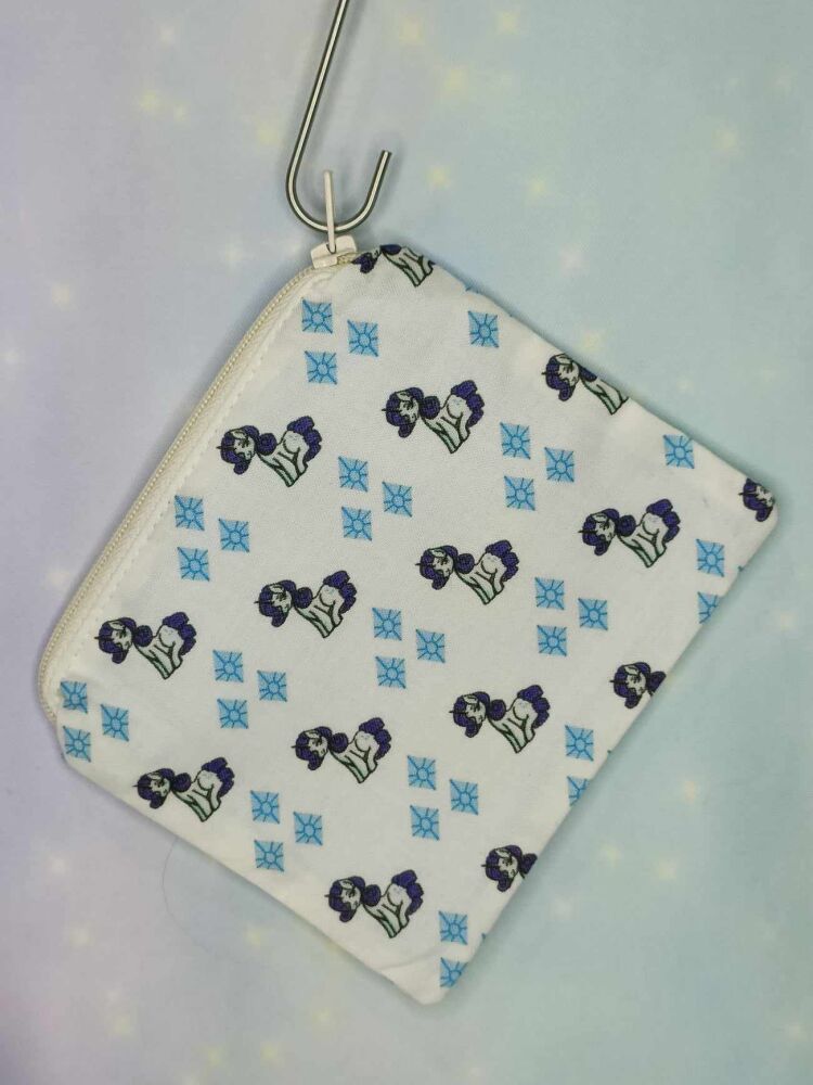 Zip Pouch Made With Rarity Inspired Fabric
