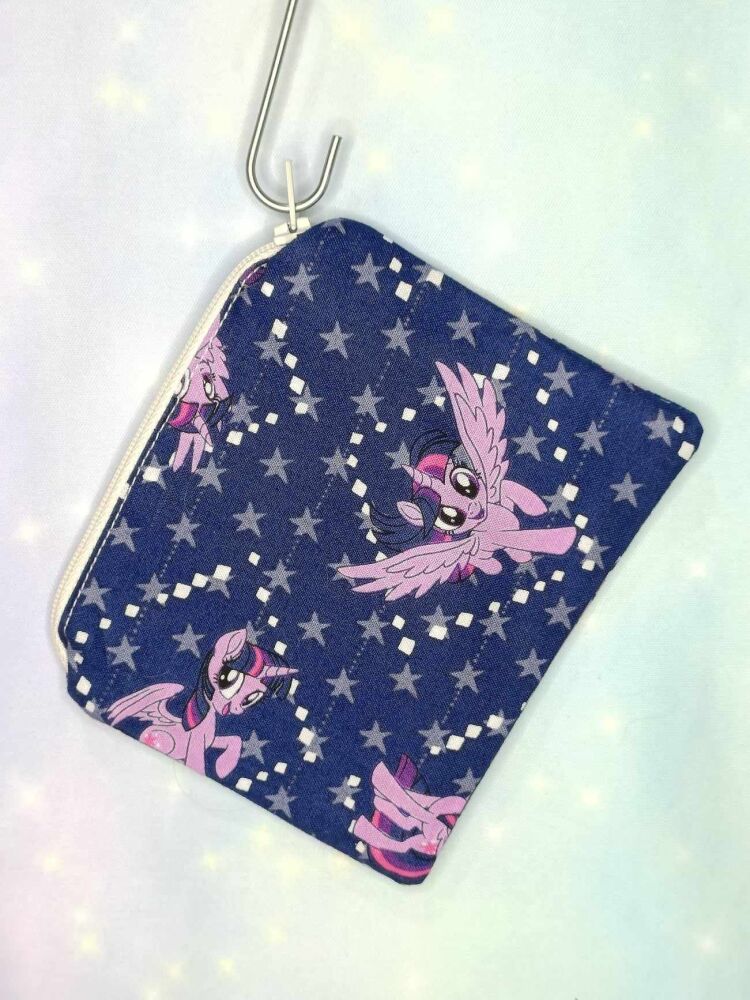 Zip Pouch Made With Winged Twilight Sparkle  Inspired Fabric