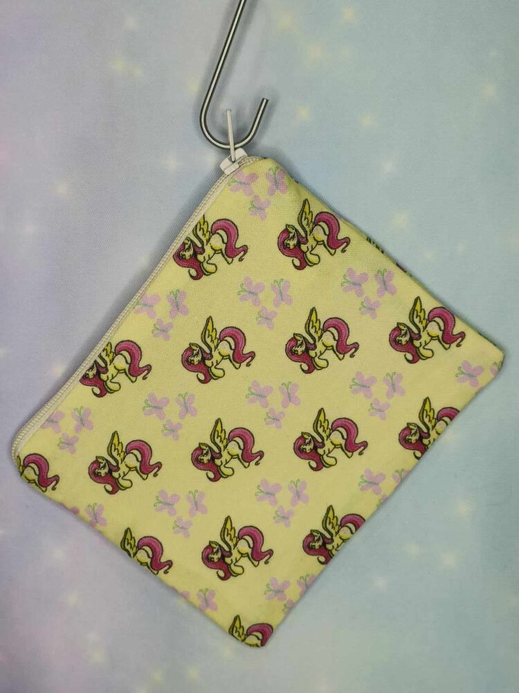 Zip Pouch Made With Flutter Shy Inspired Fabric