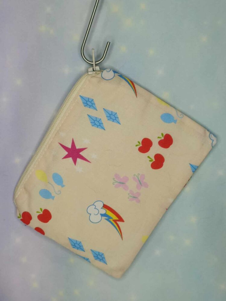 Zip Pouch Made With Cutie Mark Inspired Fabric : CMC