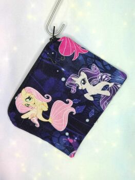 Zip Pouch Made With Gen 4 Sea Ponies Inspired Fabric