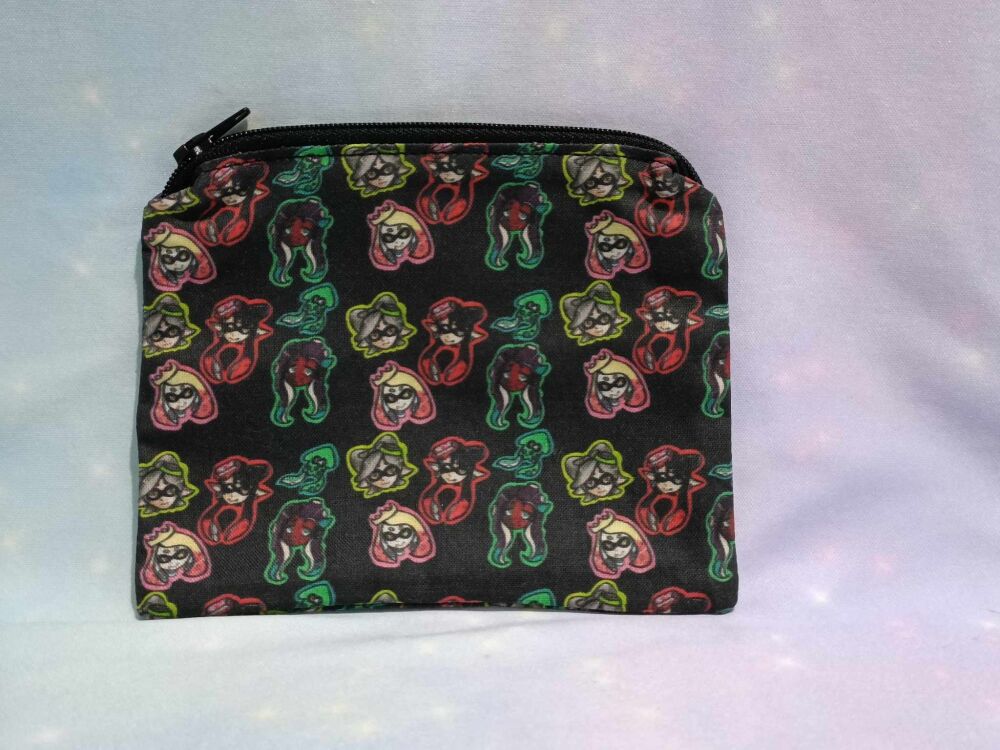Zip Pouch Made With Splatoon Inspired Fabric - Callie And Marie