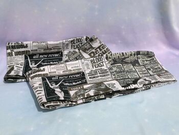 Infinity Scarf Made With Horror Newspaper Fabric