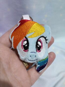 My Little Pony Inspired Plushie Head Keyring - Rainbow Dash