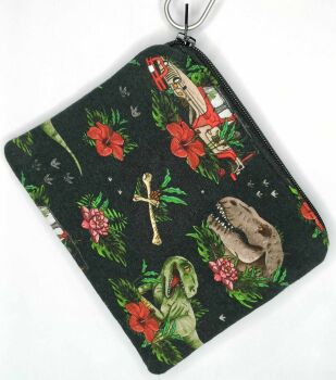Zip Pouch Made With Dinosaur Inspired Fabric