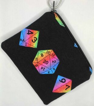 Zip Pouch Made With Dice Inspired Fabric