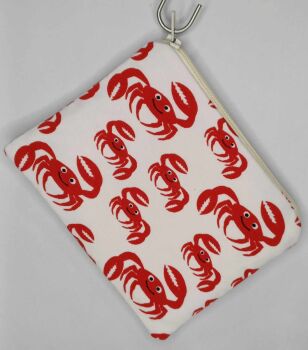 Zip Pouch Made With Crabs Inspired Fabric