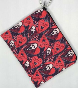Zip Pouch Made With Scream Inspired Fabric