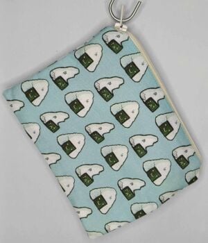 Zip Pouch Made With Onigiri Inspired Fabric