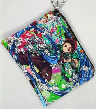 Zip Pouch Made With Demon Slayer Inspired Fabric - DSN