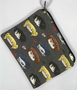 Zip Pouch Made With Death Note Inspired Fabric - DNK