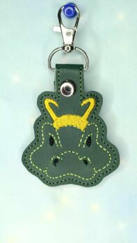 Croc Loki Inspired Embroidered Keyring
