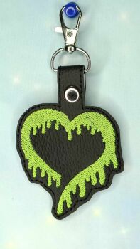 Slime Heart Inspired Embroidered Keyring