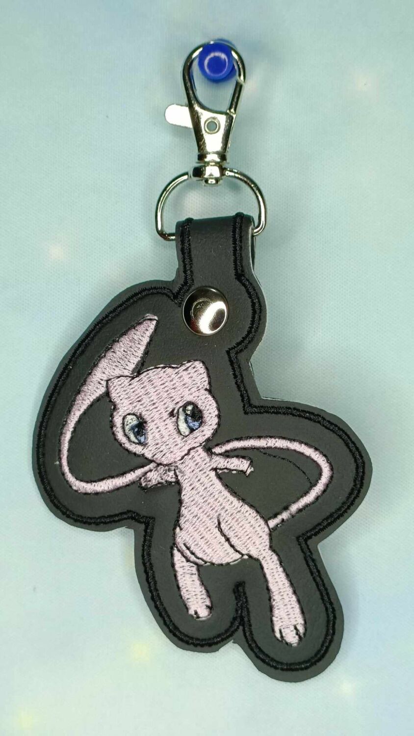 Pokemon Mew Inspired Embroidered Keyring