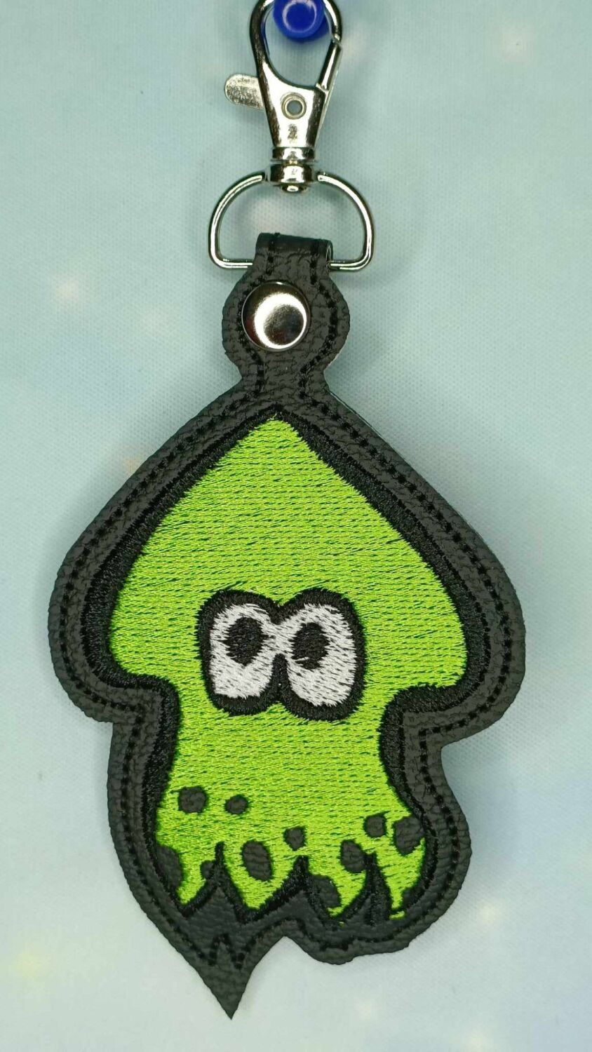 Splatoon Inkling Inspired Embroidered Keyring