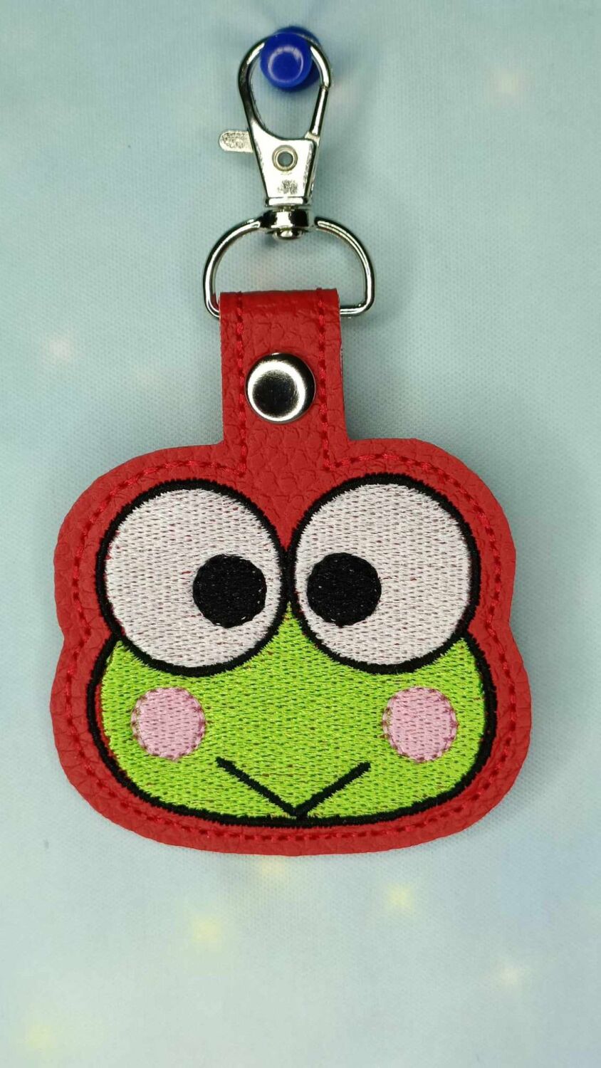Hello Kitty Keroppi Inspired Embroidered Keyring