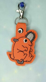 Chainsaw Man Poochita Inspired Embroidered Keyring