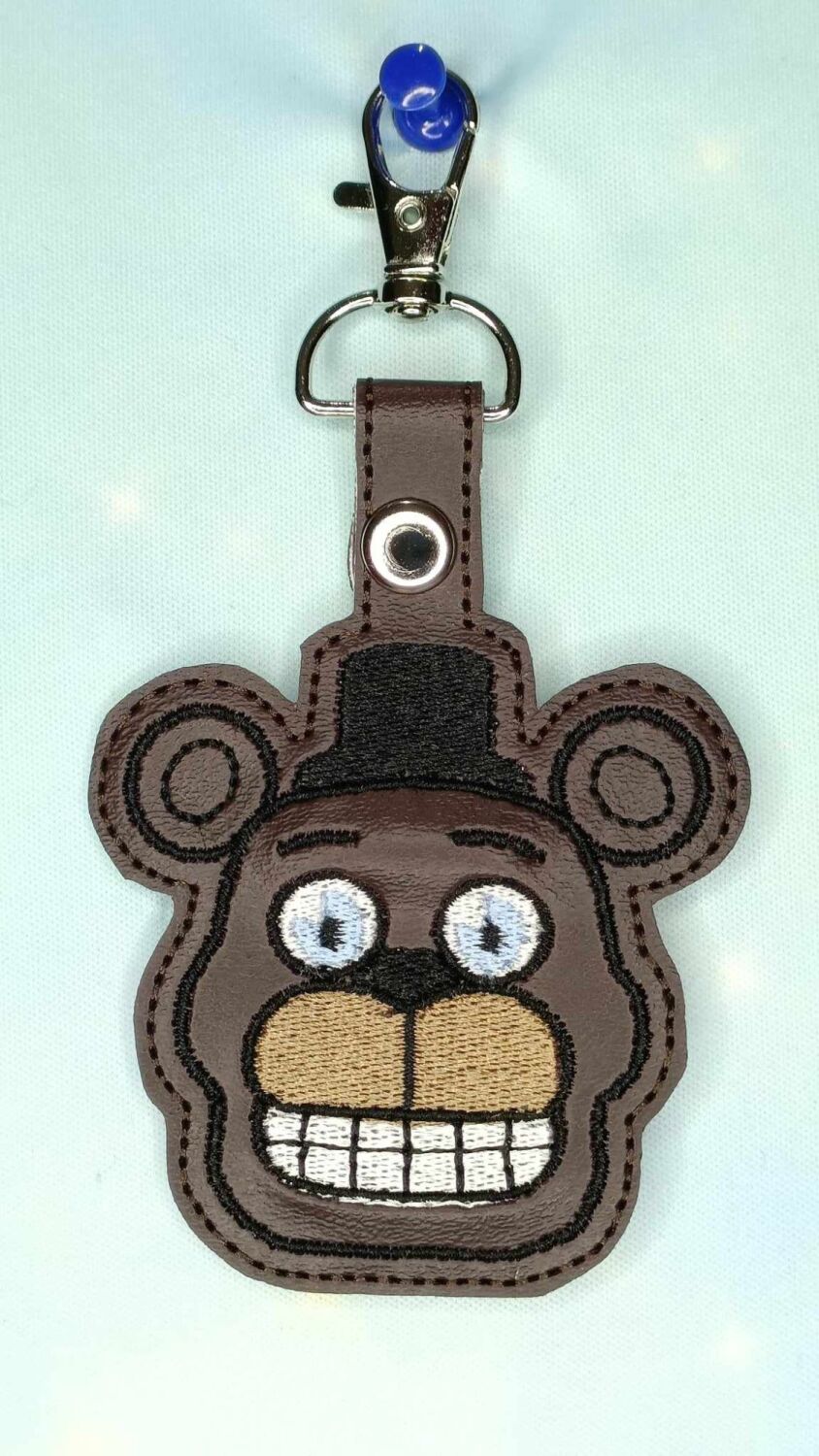 FNAF Freddy Inspired Embroidered Keyring