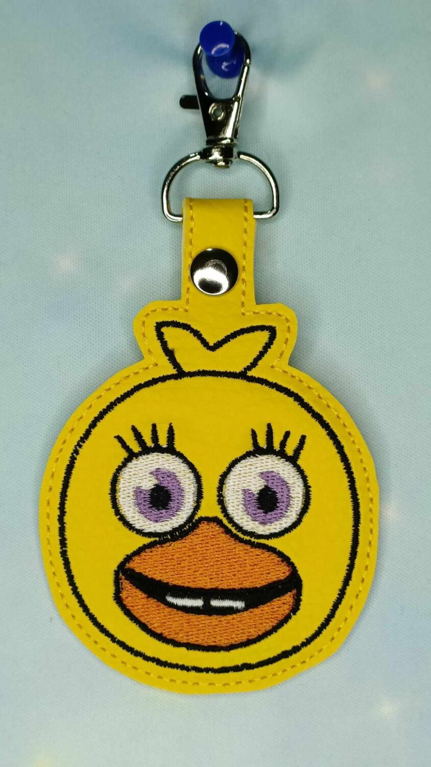 FNAF Chica Inspired Embroidered Keyring