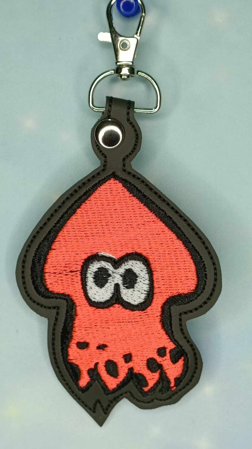Splatoon Inkling Inspired Embroidered Keyring :IO