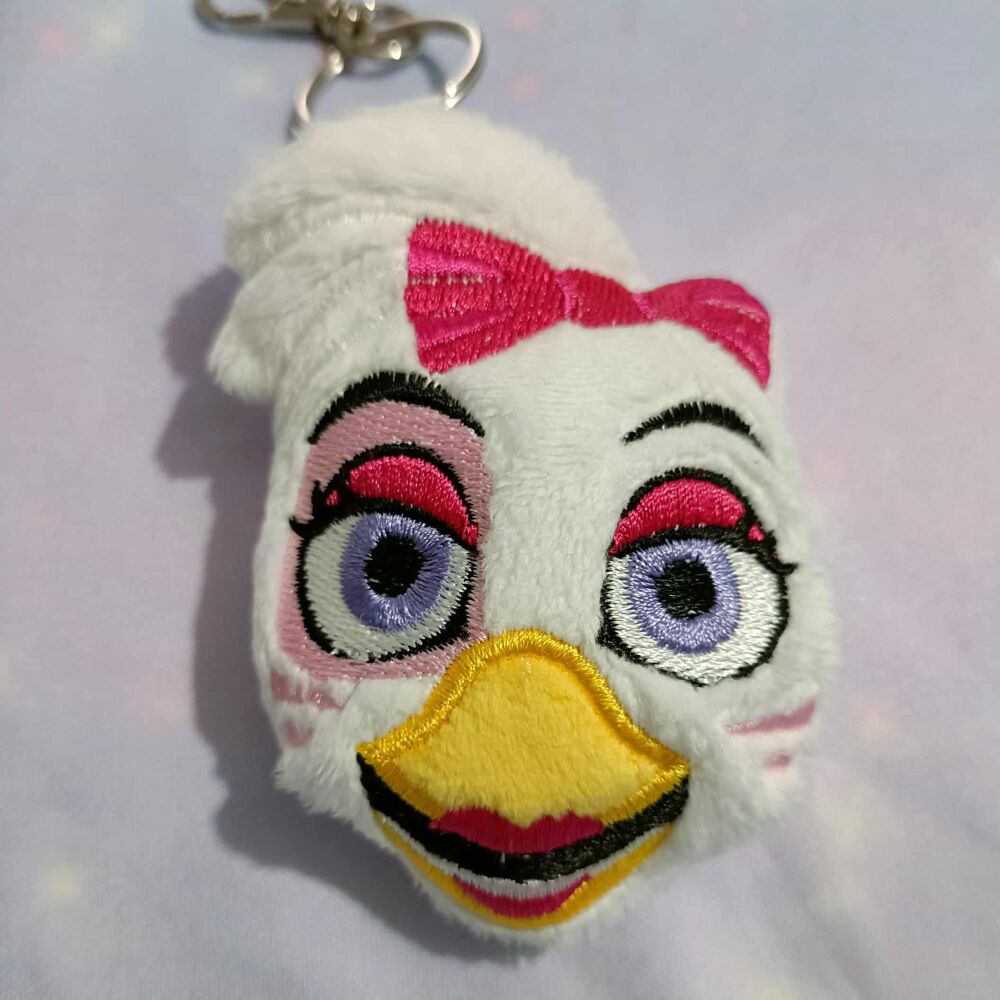 Five Nights At Freddy's Inspired Plush Head Keyrings - Glamrock Chica