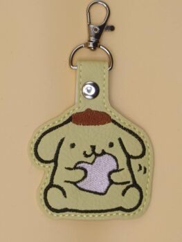 S Pom Pom Purin Inspired Embroidered Keyring