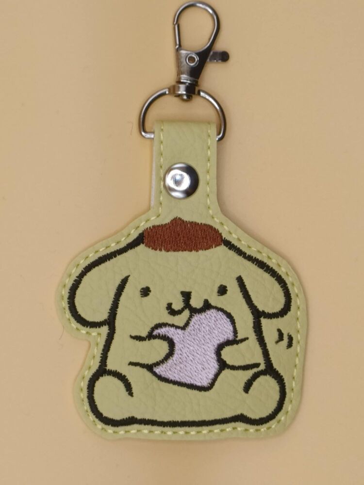 Pom Pom Purin Inspired Embroidered Keyring