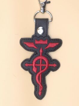 FMA Flamel Cross Inspired Embroidered Keyring