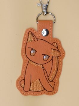 FB Cat Inspired Embroidered Keyring