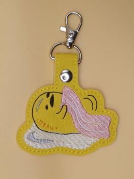 S Gudetama Inspired Embroidered Keyring