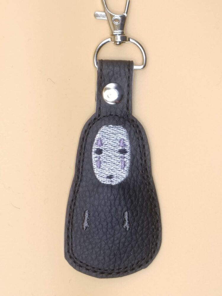 SG No Face (Kaonashi) Inspired Embroidered Keyring