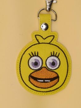 FNAF Chica Inspired Embroidered Keyring
