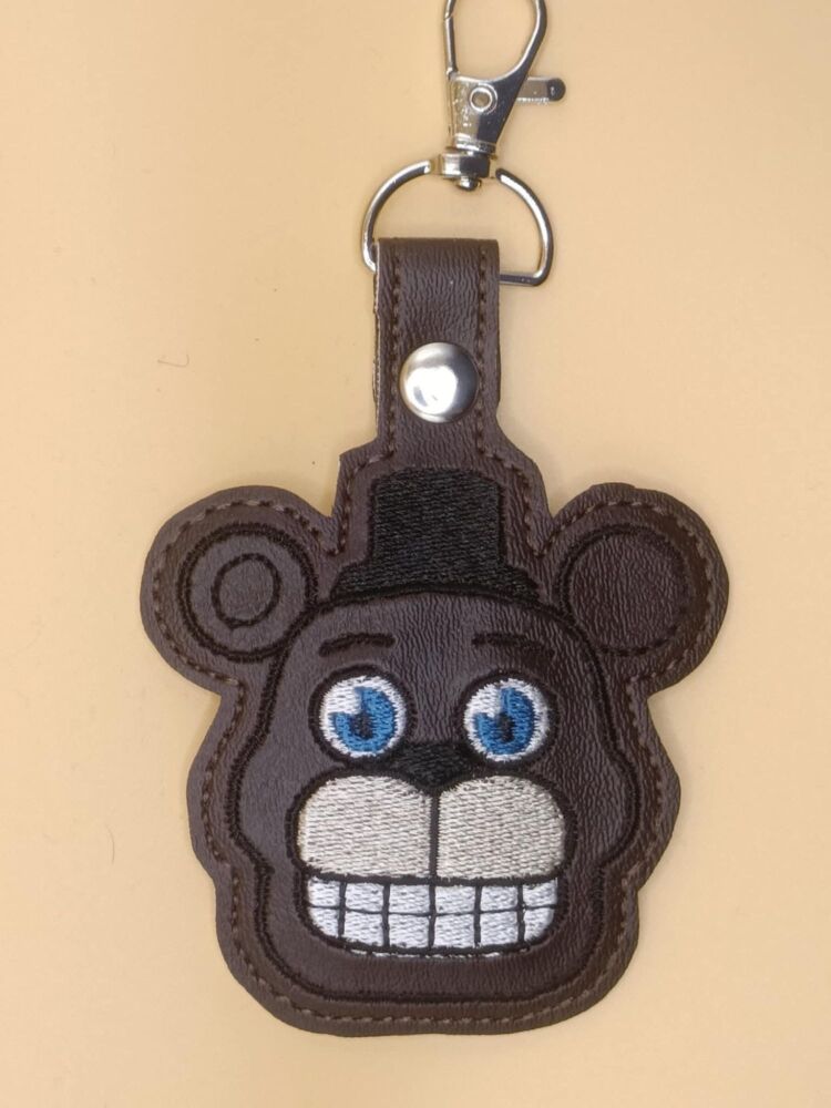 FNAF Freddy Inspired Embroidered Keyring
