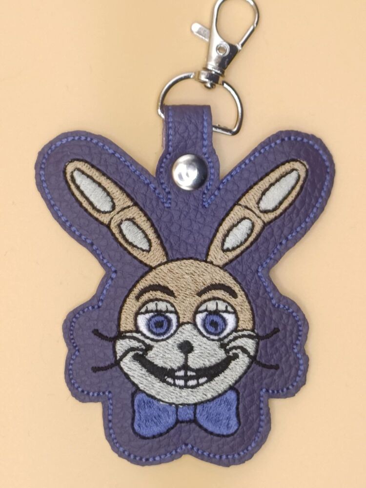 FNAF Glitchtrap Inspired Embroidered Keyring