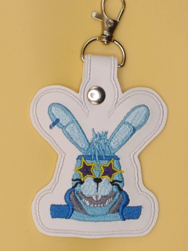 FNAF Glamrock Bonnie Inspired Embroidered Keyring