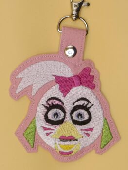 FNAF Glamrock Chica Inspired Embroidered Keyring