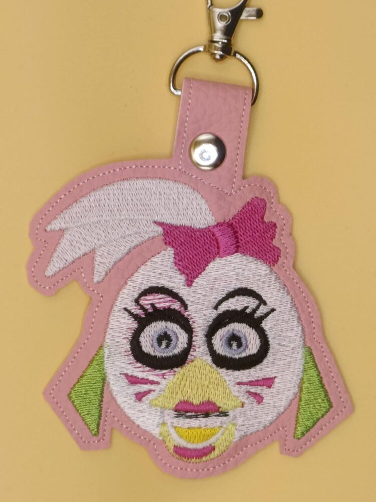 FNAF Glamrock Chica Inspired Embroidered Keyring