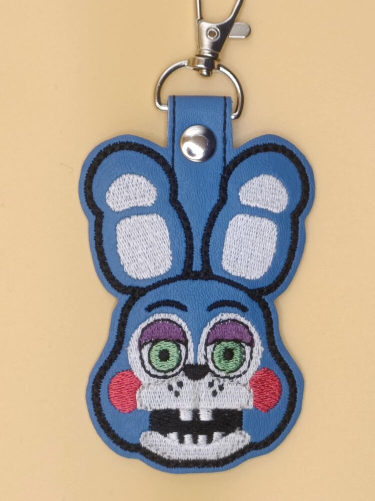 FNAF Toy Bonnie Inspired Embroidered Keyring