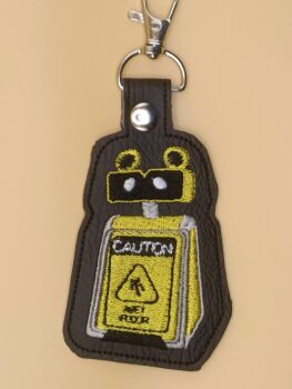 FNAF Wet Floor Bot Inspired Embroidered Keyring
