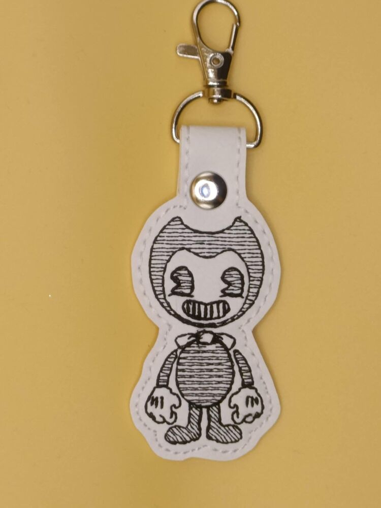 Bendy Inspired Embroidered Keyring