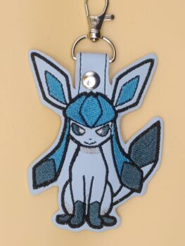 Pokemon Eeveelution Glaceon Inspired Embroidered Keyring