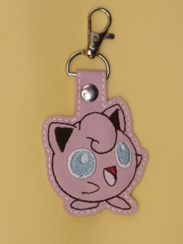 Pokemon Jigglypuff Inspired Embroidered Keyring