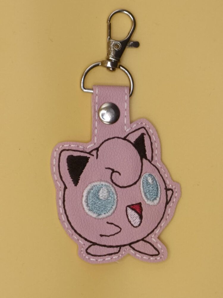 Pokemon Jigglypuff Inspired Embroidered Keyring