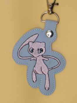 Pokemon Mew Inspired Embroidered Keyring