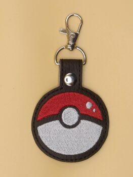 Pokemon Pokeball Inspired Embroidered Keyring