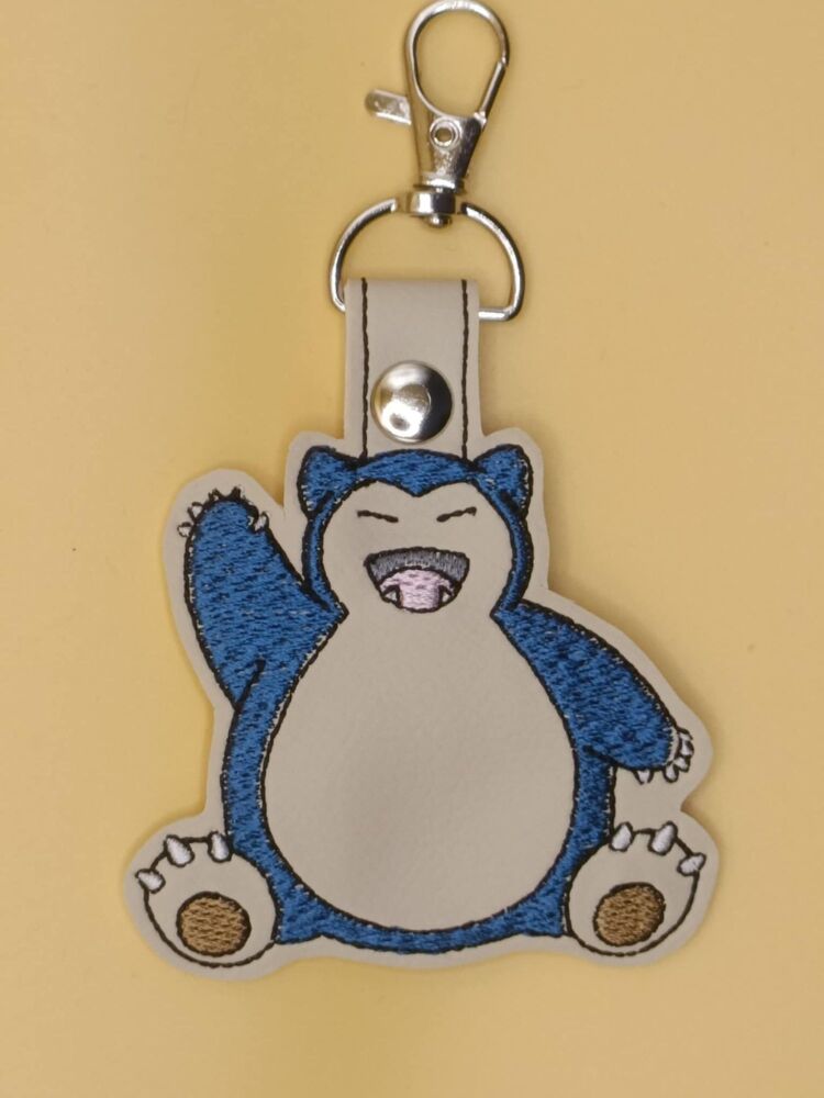 Pokemon Snorlax Inspired Embroidered Keyring