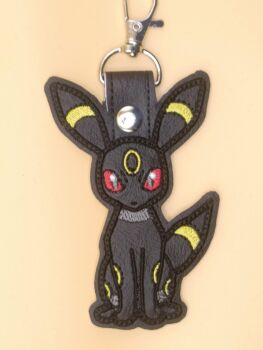 Pokemon Eeveelution Umbreon Inspired Embroidered Keyring
